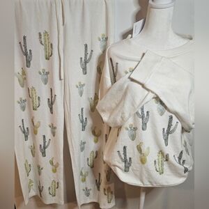 Cactus Print Women's Silky Soft Pajama Set